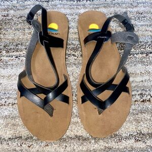 Black Strappy Women's Sandals - Maui Island (1)